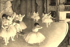 Dress Rehearsal of the Ballet on Stage - Degas
